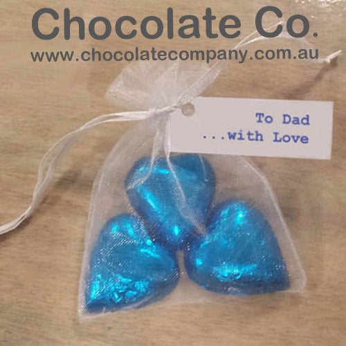 Fathers Day Organza Bags Gift with Chocolate Hearts