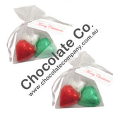 Christmas Organza Bags Gift with Chocolate Hearts