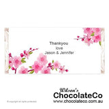 Personalised Chocolate Bars with Cherry Blossom Wrapper