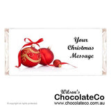 Personalised Chocolate Bars with Christmas Baubles