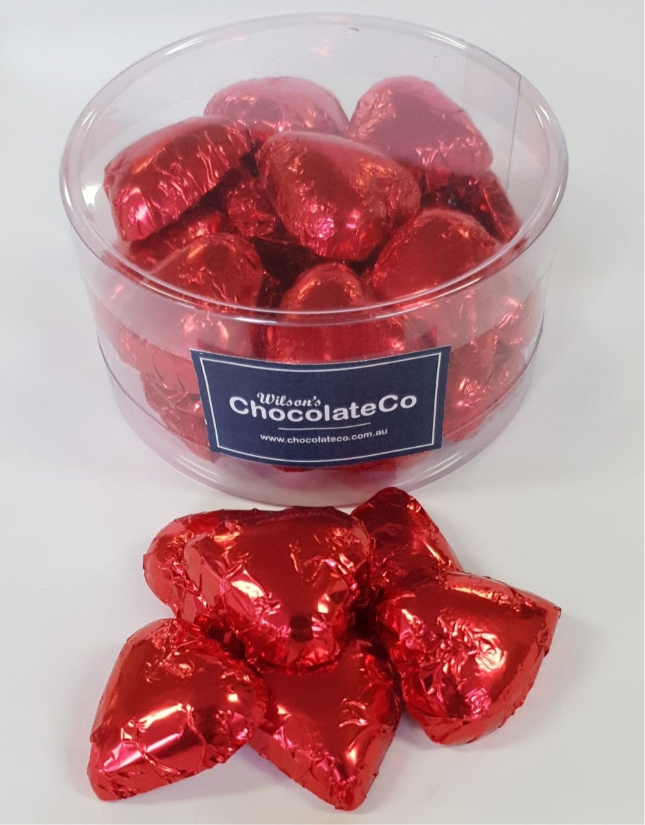 Round Box Chocolate Hearts - Pick your own colour