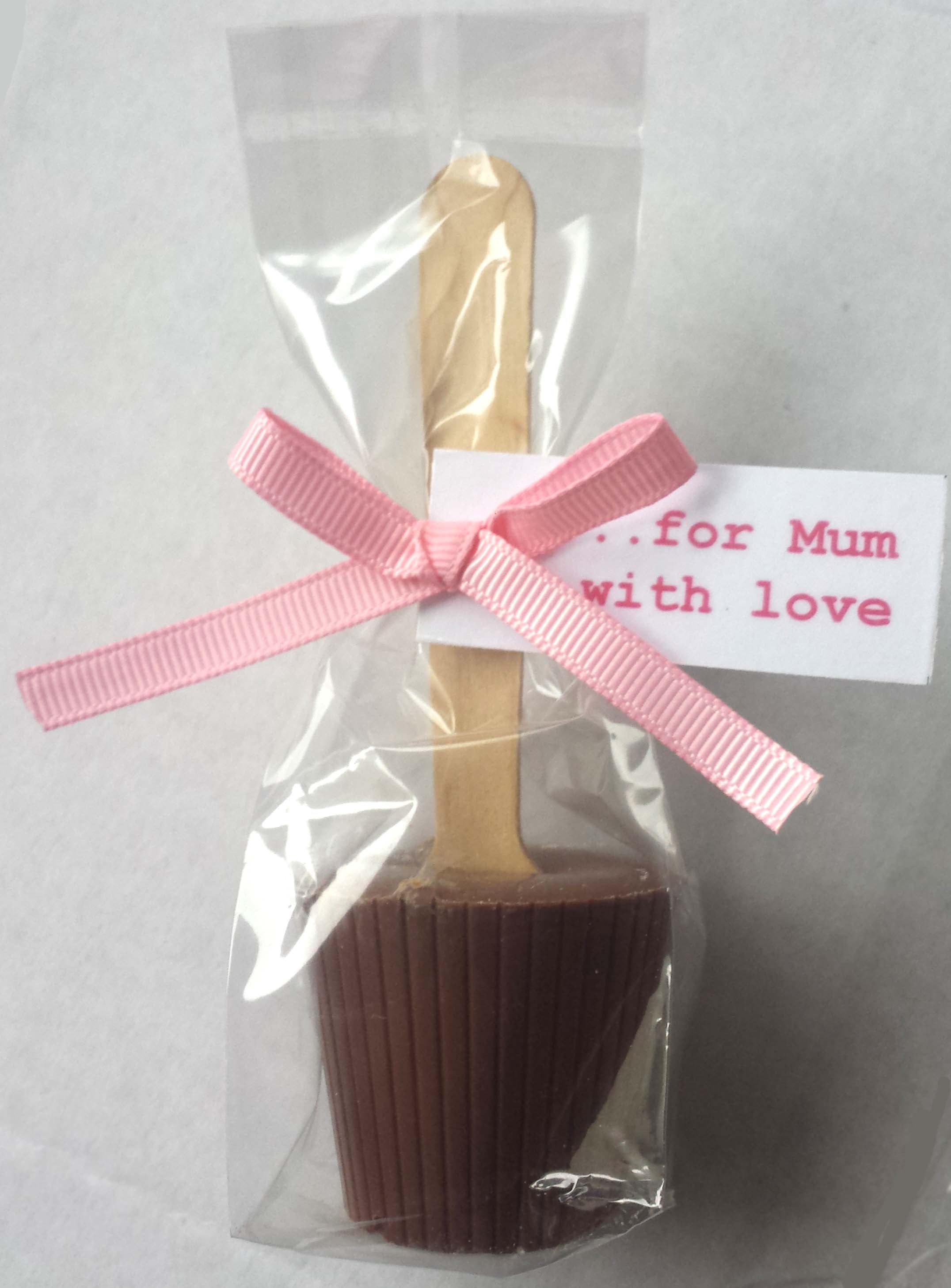Mothers Day Hot Chocolate Spoon - with Ribbon and Tag