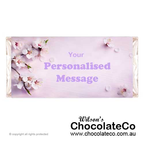 Personalised Chocolate Bars with Pink Roses Wrapper